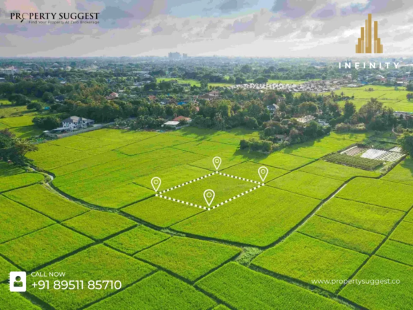 An aerial view of Infinity Serene Plots in Chokkondahalli, Malur, Hoskote a vibrant Premium Residential Plots by Infinity Builders & Constructions.