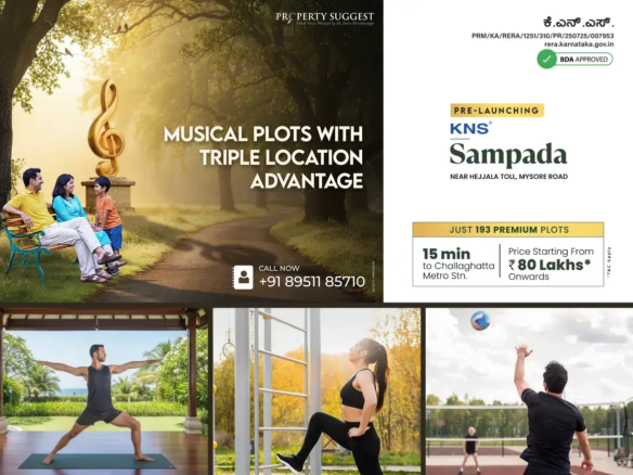 An aerial view of Kns Sampada in Hejjala, Mysore Road, Bangalore a vibrant Premium Residential Plots by KNS Infrastructure.