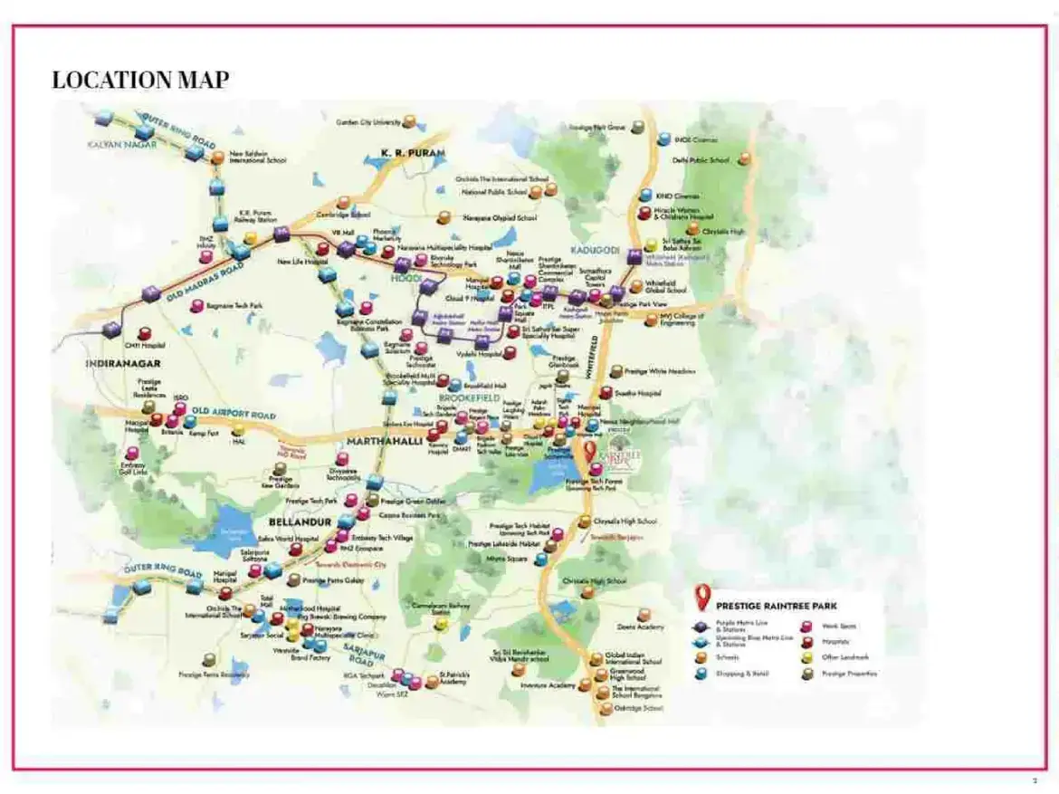 Prestige Evergreen Location map