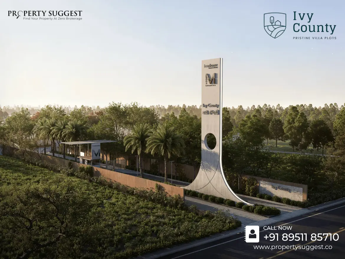 An aerial view of Modern Spaaces Ivy County off Gunjur, Varthur‑Sarjapur Road, Bangalore. a vibrant Premium BDA Approved Residential Plots for Sale by Modern Spaaces.