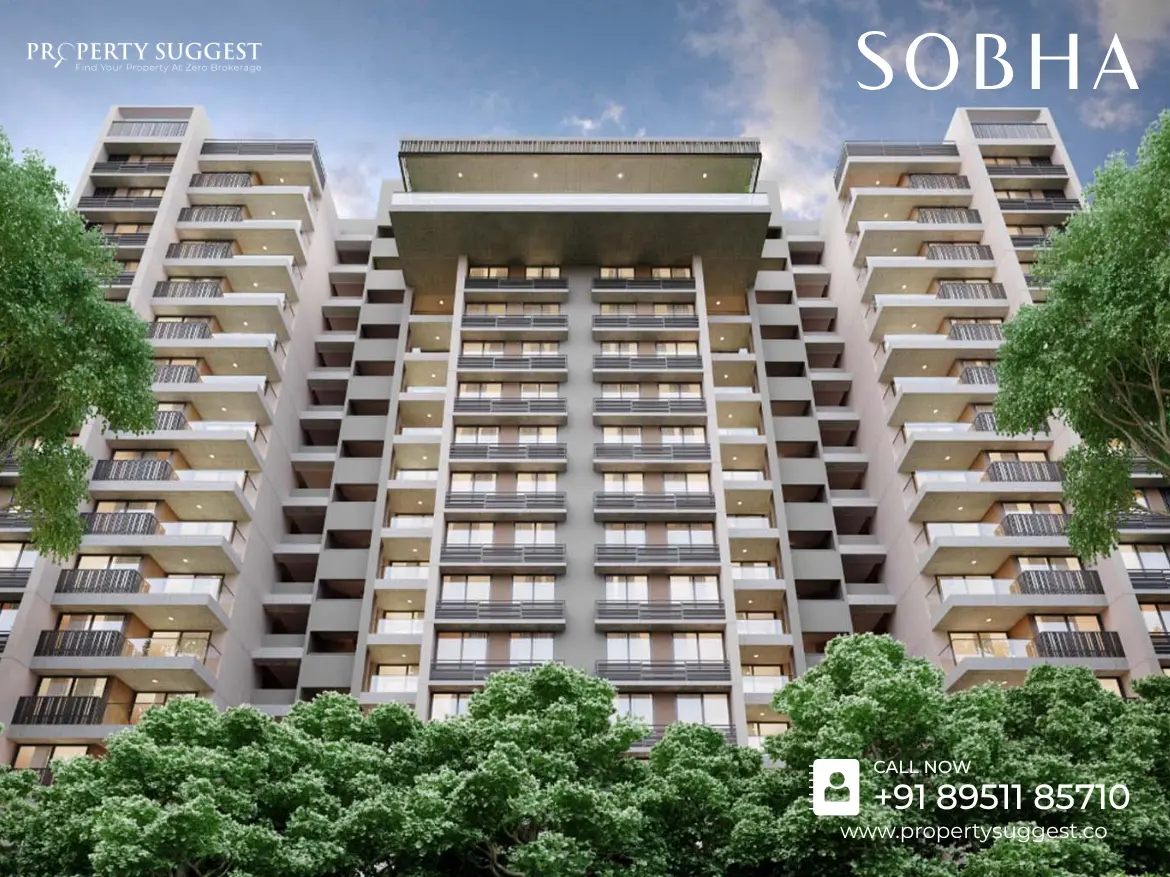 Aerial view of the 48-acre One Residences at Sobha One World township on Old Madras Road, Hoskote, Bangalore, showcasing high-rise residential towers and integrated green spaces.