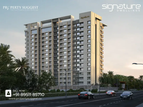 Aerial view of Signature Regal residential project in Marasuru Agrahara, Chandapura, Bangalore featuring high rise apartments surrounded by greenery and a developed by Signature Dwellings.